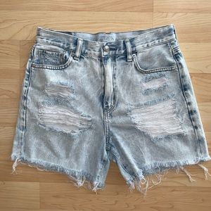 American Eagle Distressed Acid Wash Denim Shorts